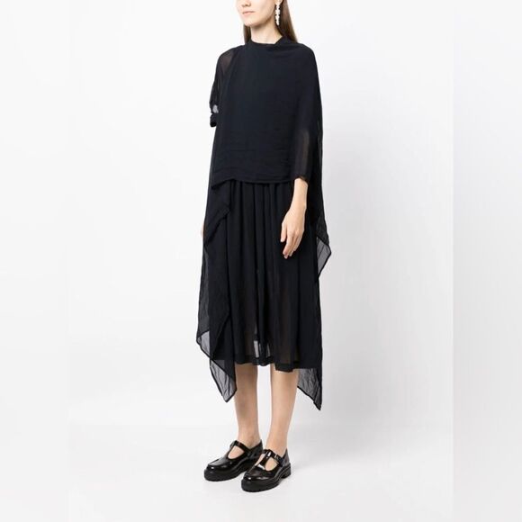 Comme Des Garçons semi-sheer draped midi dress size XS - Picture 1 of 16